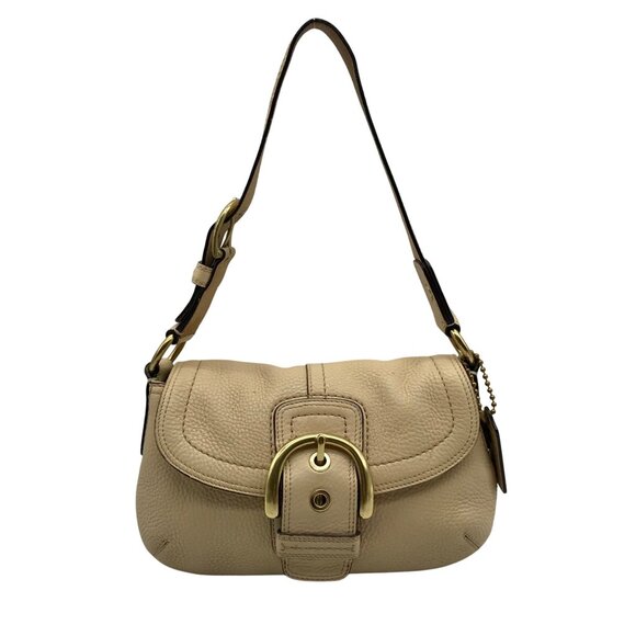 Vintage Coach Beige Pebbled Leather Soho Shoulder Bag 11840 - Picture 1 of 11